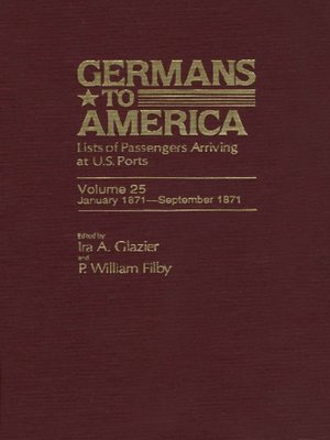 cover image of Germans to America, Volumes 25-36
